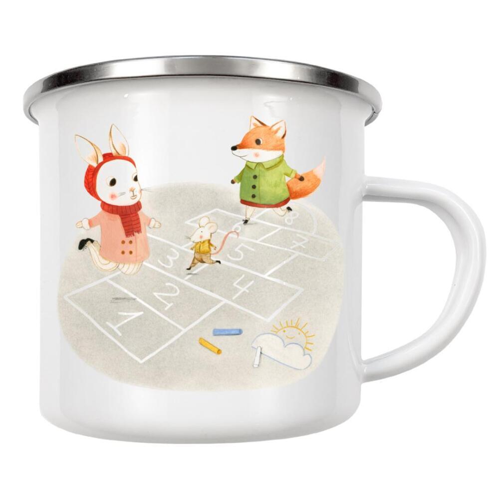 Emaille Tasse "Himmel und Hölle" artboxONE - Für Kinder,Tiere