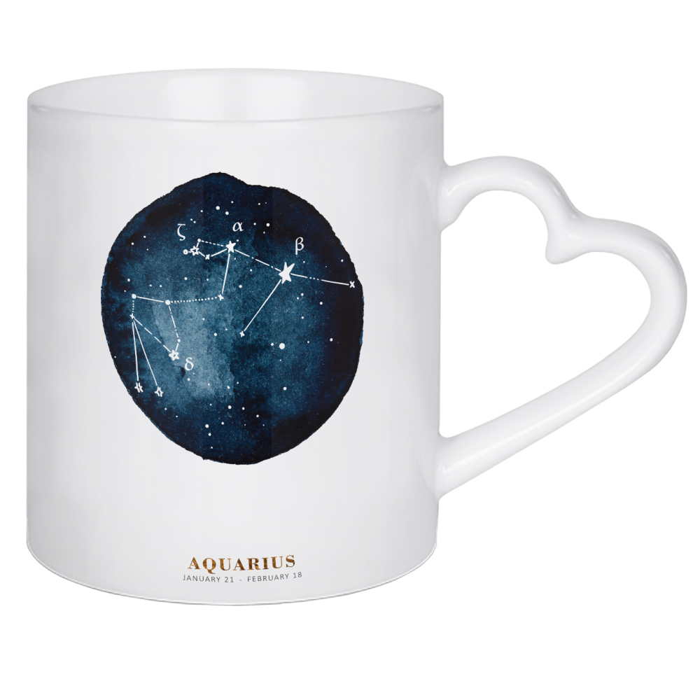 Herztasse "Buffiere - Sternzeichen Wassermann" artboxONE - Galaxy