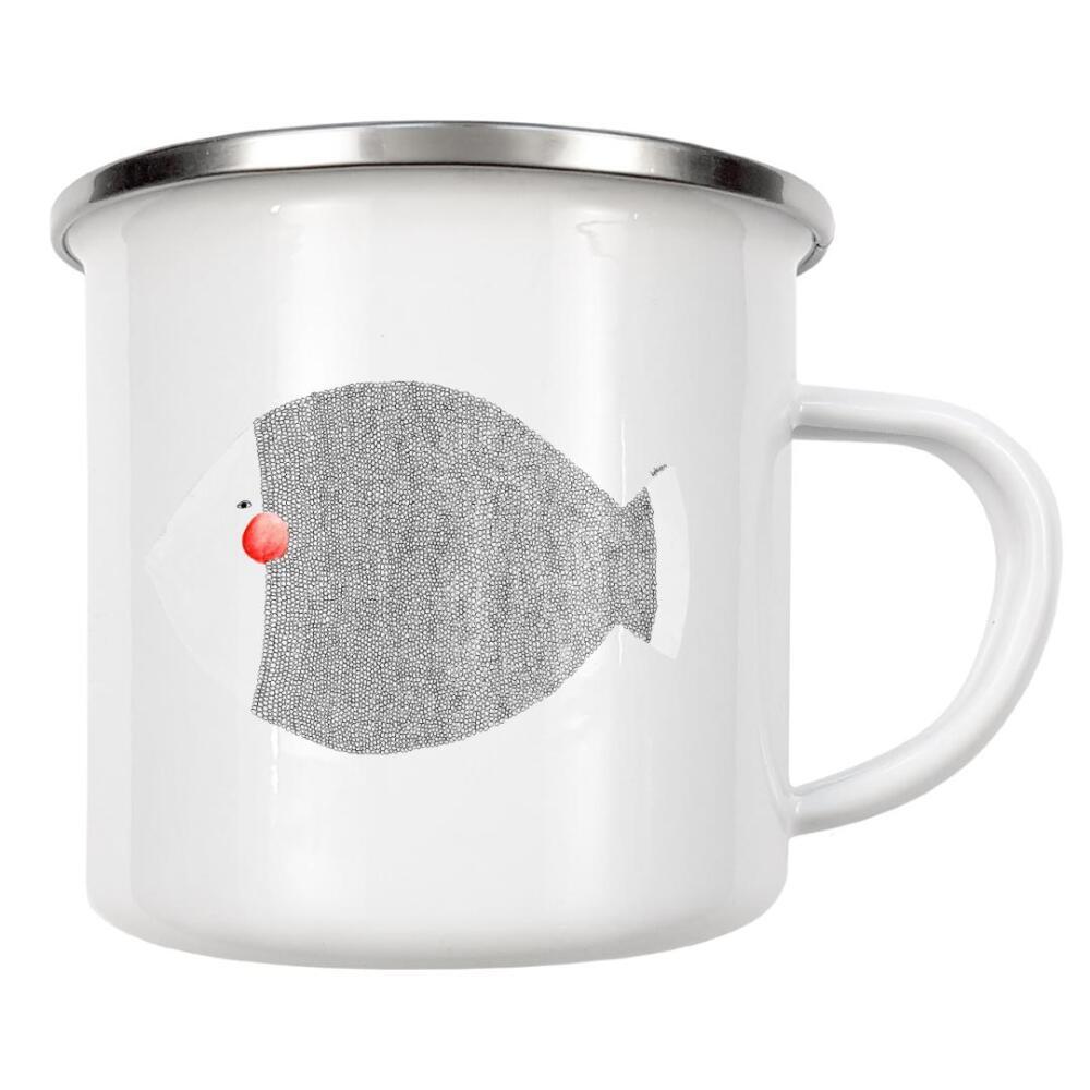 Emaille Tasse "Bianca Peters - Großer Fisch" artboxONE - Tiere,Schwarzweiß