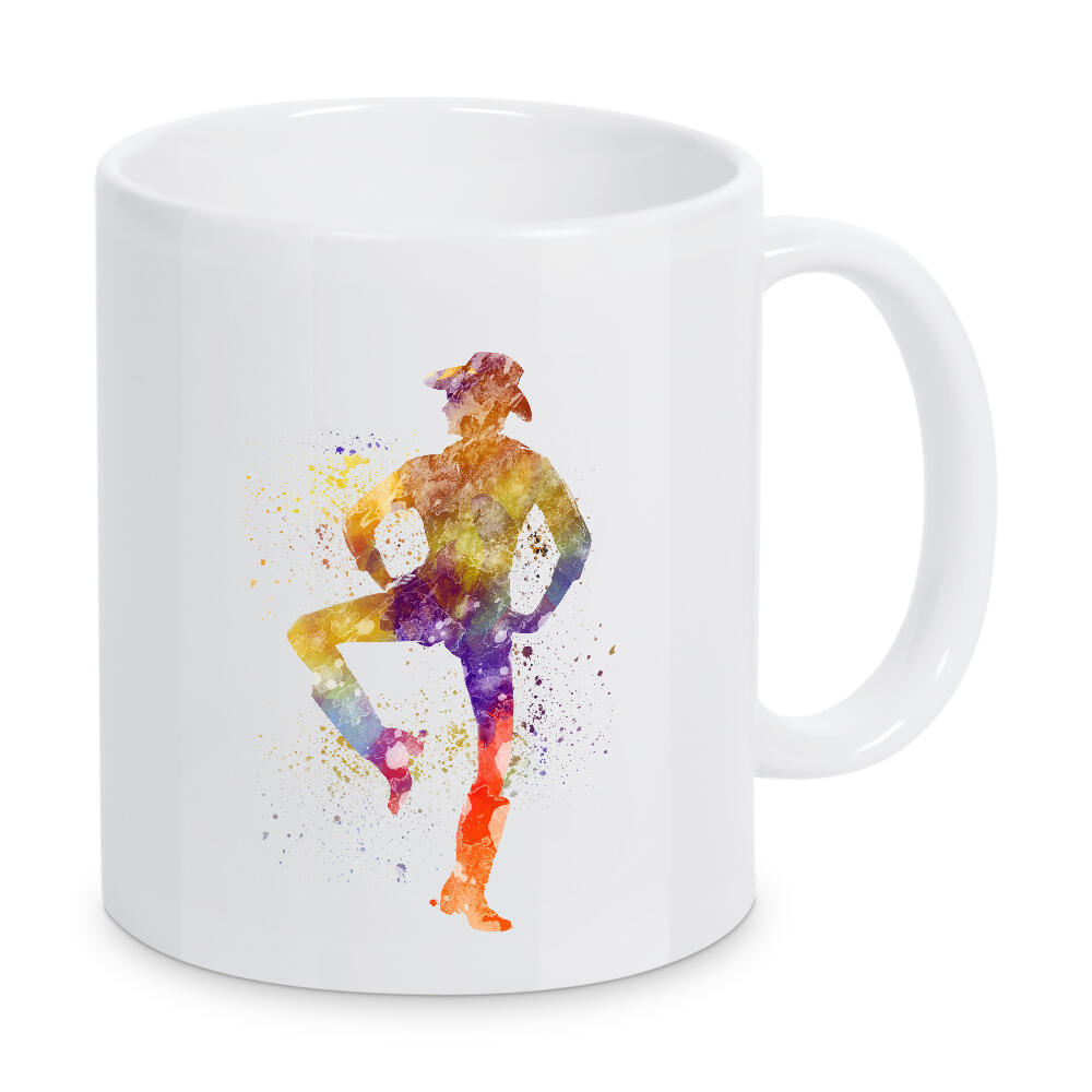 Tasse "Young country woman" artboxONE - Musik - Dance,Dancer,Music,Woman,Watercolor,Illustration,Drawing,Show,Country,America,Texas,Rodeo