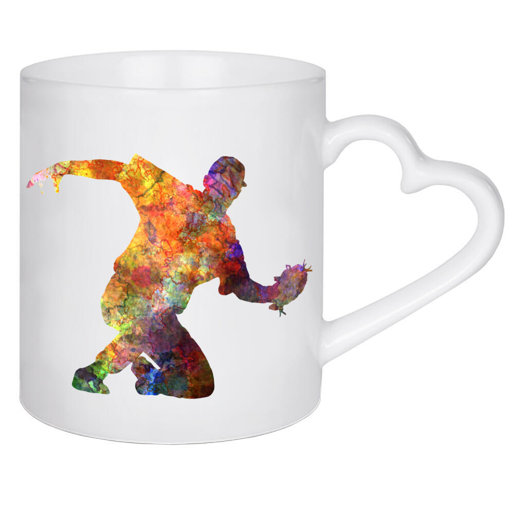 Herztasse "Baseball player catching a ball" artboxONE - Sport - Baseball,Bat,Colorful,America,Splash,Stadium,Sport,Sports