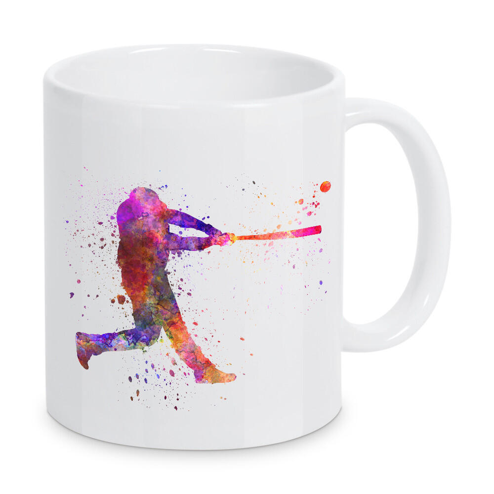 Tasse "Baseball player hitting a ball" artboxONE - Sport - Baseball,Bat,Colorful,America,Splash,Stadium,Sport,Sports