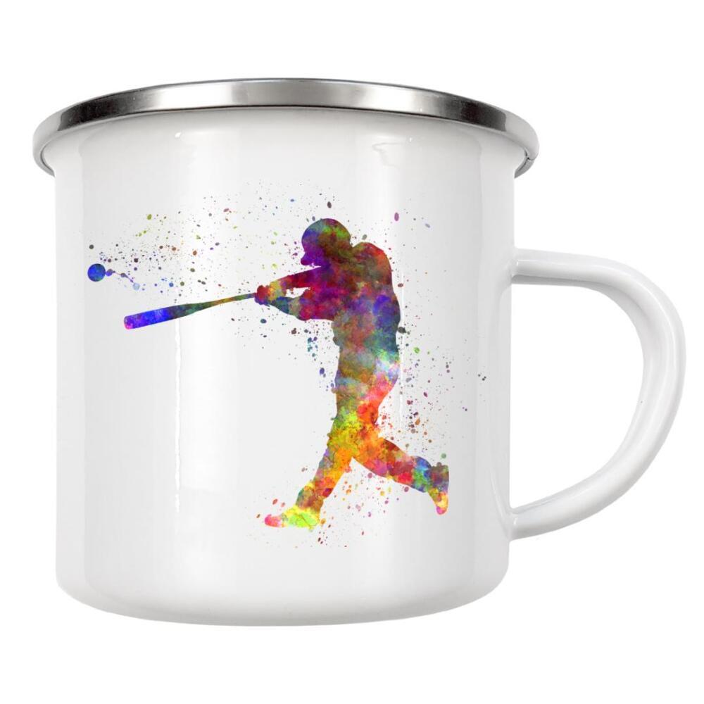 Emaille Tasse "Watercolor baseball" artboxONE - Sport - Baseball,Bat,Colorful,America,Splash,Stadium,Sport,Sports
