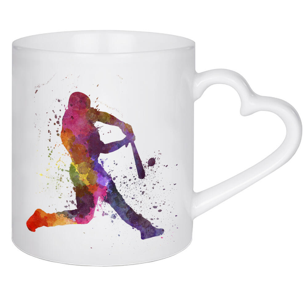 Herztasse "Baseball pitcher with bat" artboxONE - Sport - Baseball,Bat,Colorful,America,Splash,Stadium,Sport,Sports