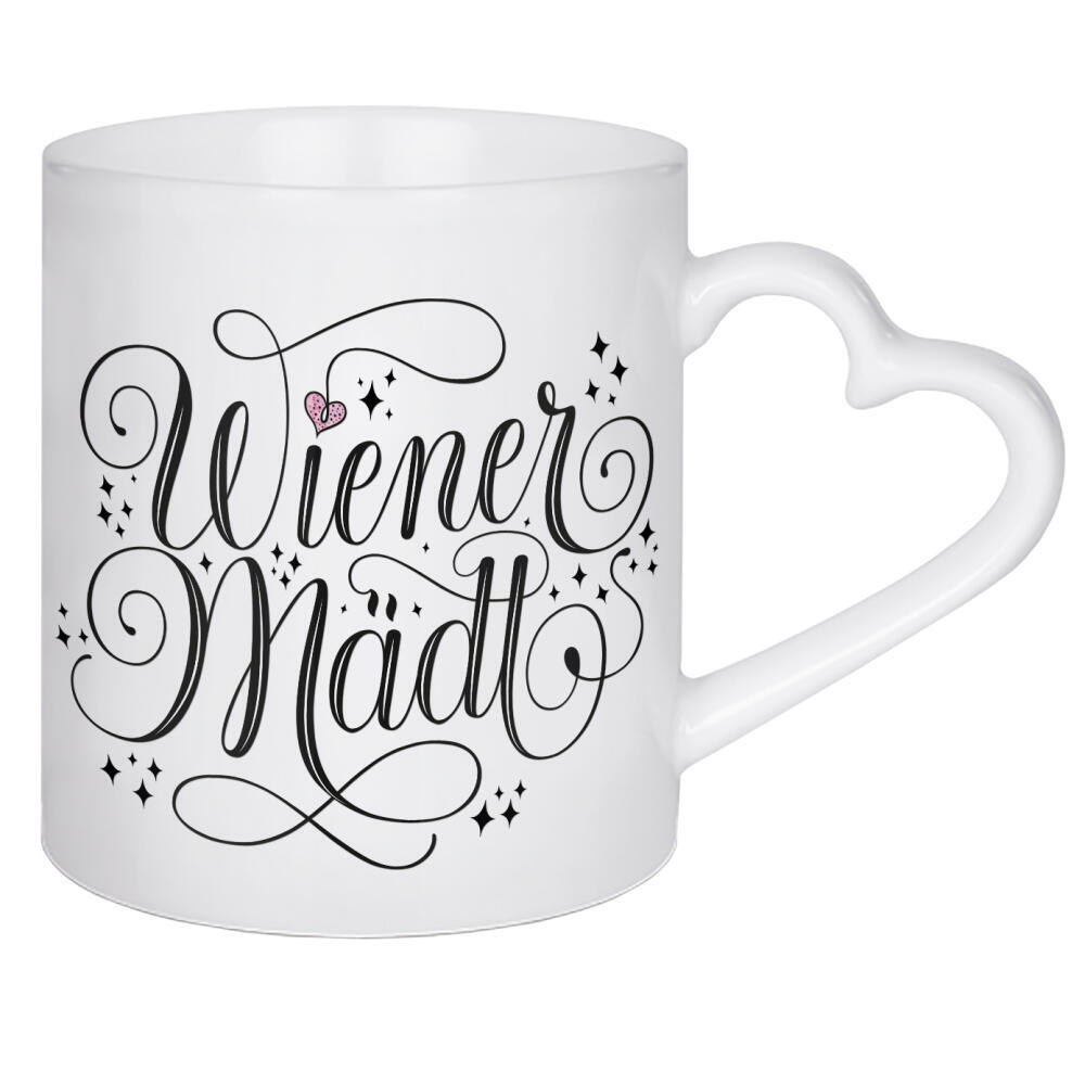 Herztasse "Wiener Mädl" artboxONE - Städte,Typografie,Menschen,Städte / Wien,Lustig