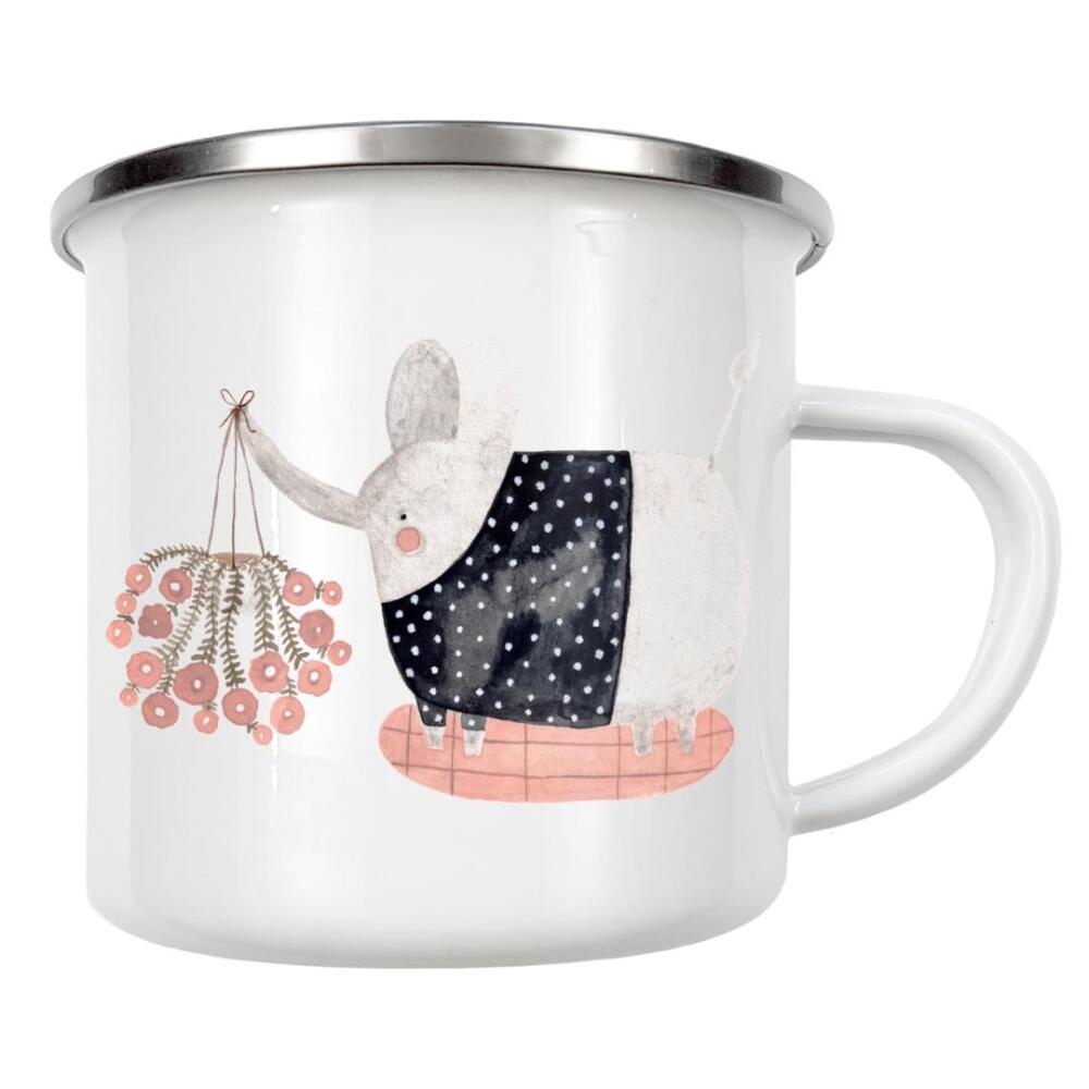Emaille Tasse "Voglhuber - Kleiner Elefant" artboxONE - Natur,Floral,Für Kinder,Tiere