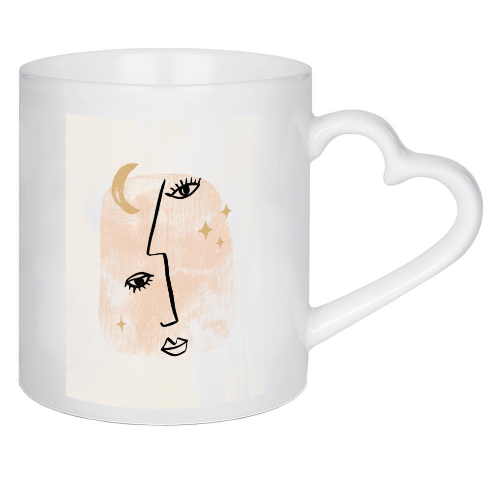 Herztasse "United by the moon" artboxONE - Abstrakt,Menschen,Liebe