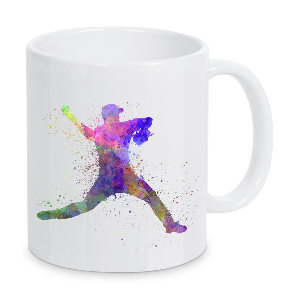 Tasse "Young baseball pitcher" artboxONE - Sport - America,Sport,Sports,Colorful baseball,Bat,Stadium,Player,Pitcher,Watercolor