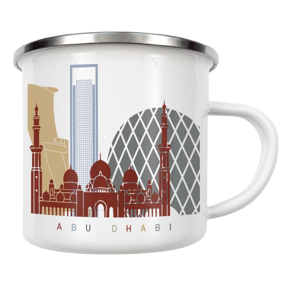 Emaille Tasse "Skyline Abu Dhabi" artboxONE - Städte,Architektur