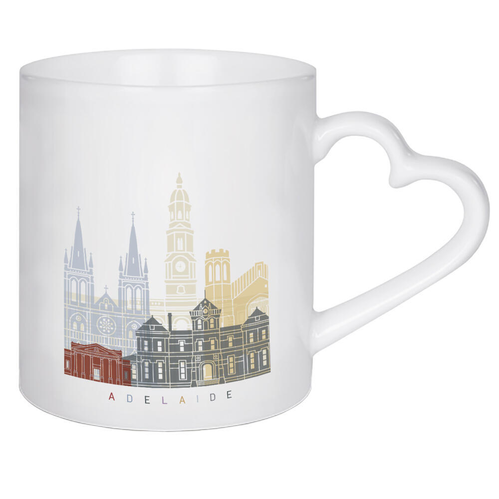 Herztasse "Skyline Adelaide" artboxONE - Städte,Architektur