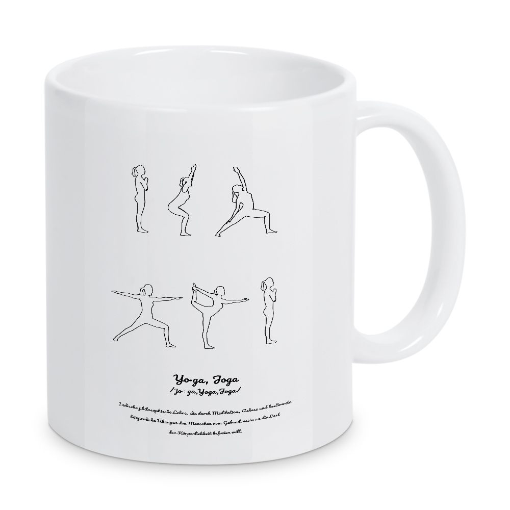 Tasse "Yo·ga, Joga Definition sw" artboxONE - Schwarzweiß