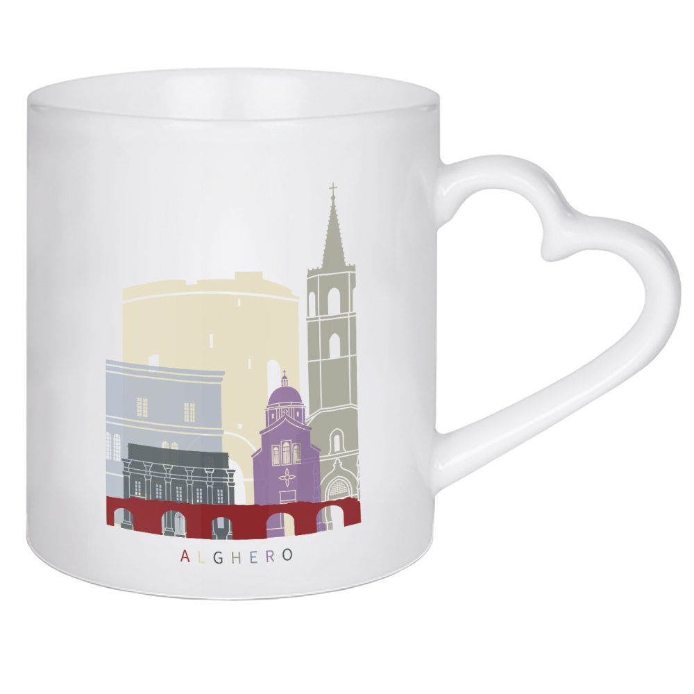 Herztasse "Alghero skyline" artboxONE - Städte,Architektur
