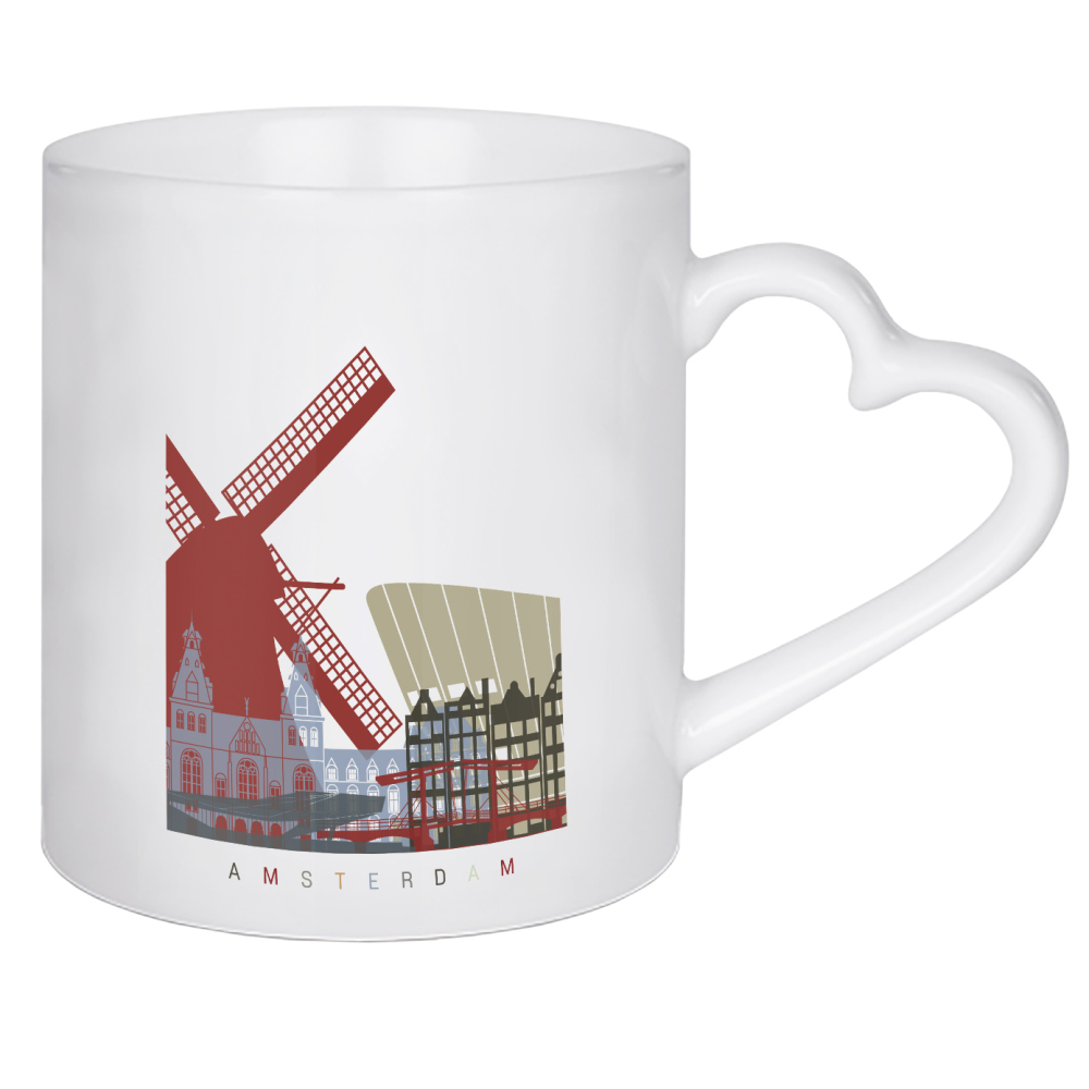 Herztasse "Amsterdam skyline-a" artboxONE - Städte,Architektur