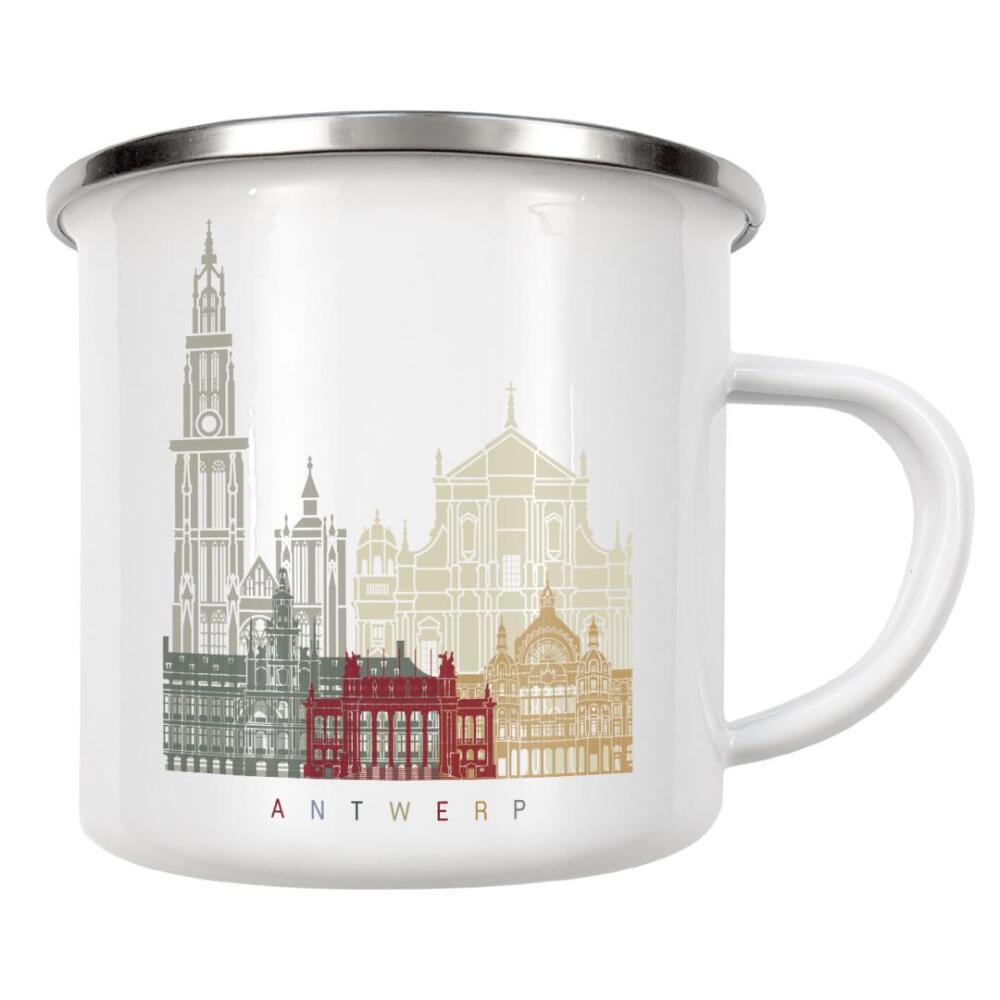 Emaille Tasse "Antwerp skyline" artboxONE - Städte,Architektur