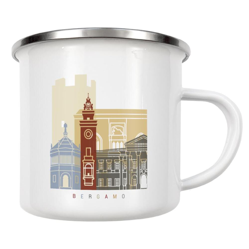Emaille Tasse "Bergamo skyline" artboxONE - Städte,Architektur