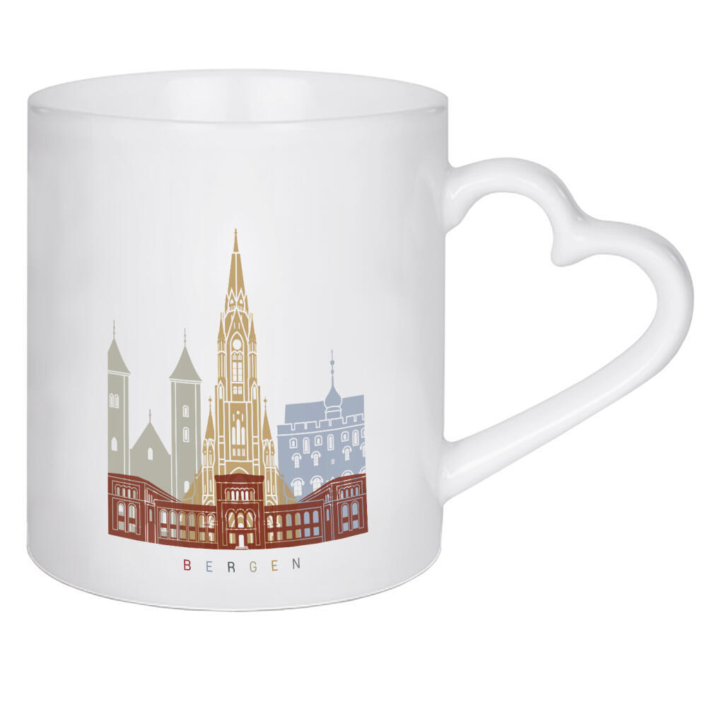 Herztasse "Bergen skyline" artboxONE - Städte,Architektur
