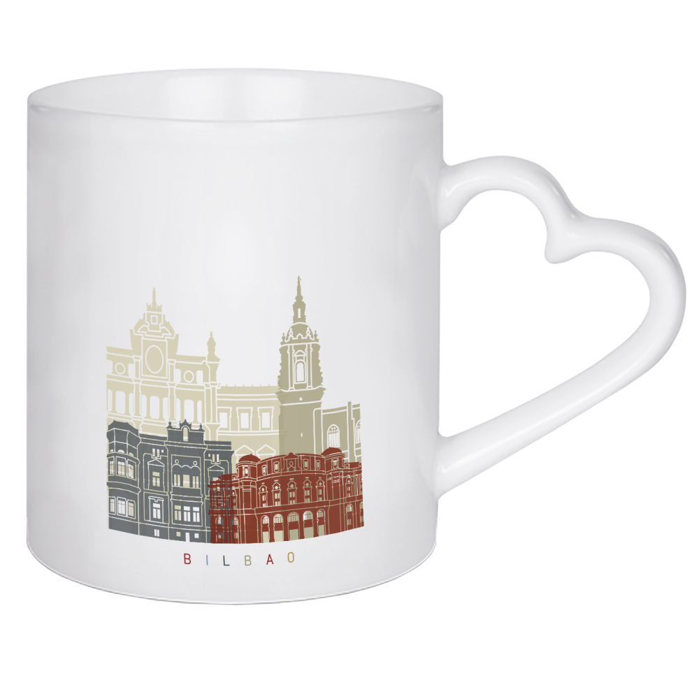 Herztasse "Bilbao skyline" artboxONE - Städte,Architektur