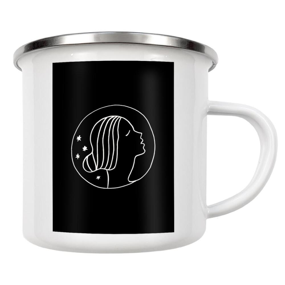 Emaille Tasse "Delicate Face Mysterious Girl" artboxONE - Natur,Menschen,Galaxy