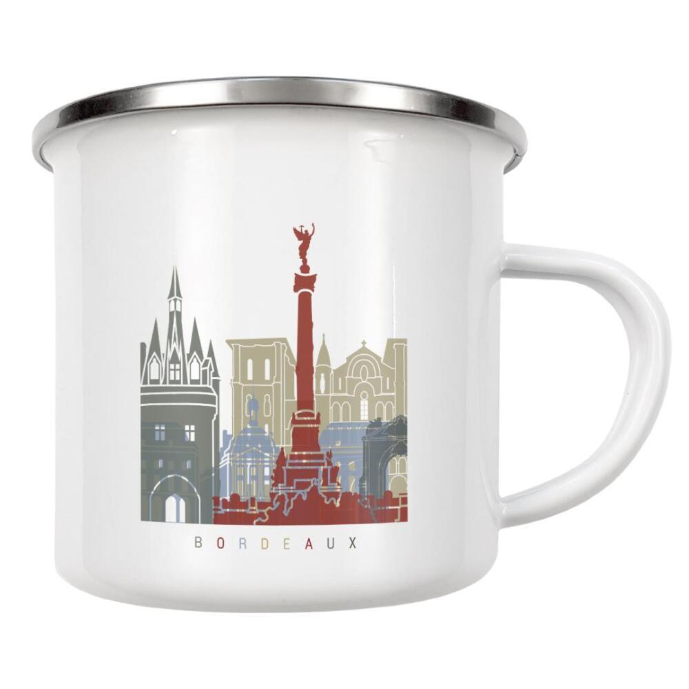 Emaille Tasse "Bordeaux skyline" artboxONE - Städte - Bordeaux,City,Landmarks,Skyline,Bunt,Colorful,Reise,Stadt,Gebäude,Metropolis,Travel,Buildings