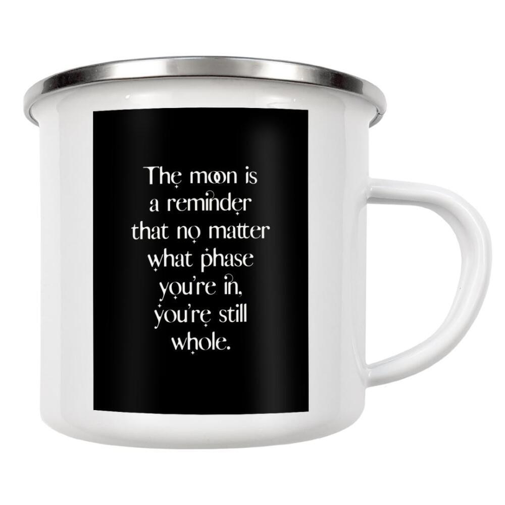 Emaille Tasse "Selflove moon cycles quote" artboxONE - Typografie,Liebe,Galaxy