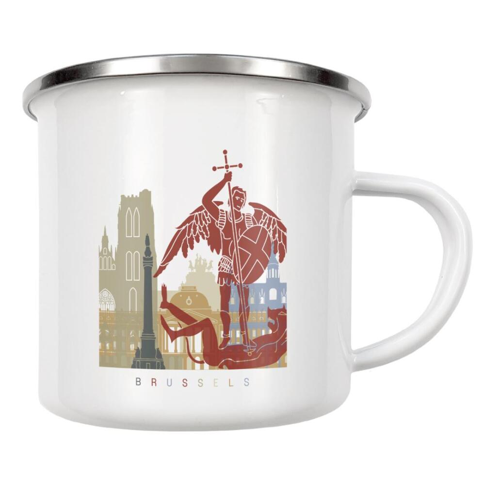 Emaille Tasse "Brussels skyline" artboxONE - Städte,Architektur