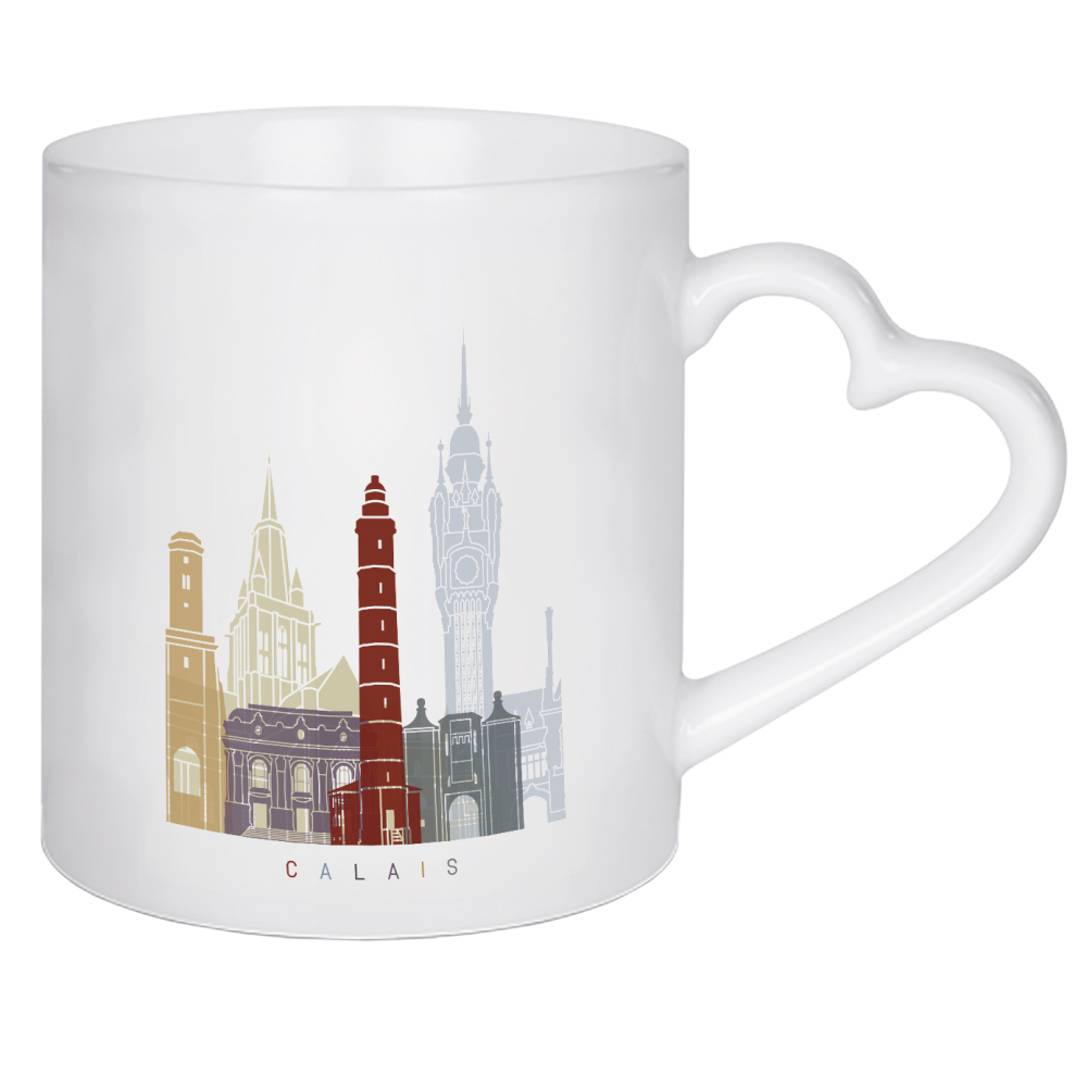 Herztasse "Calais skyline" artboxONE - Städte,Architektur