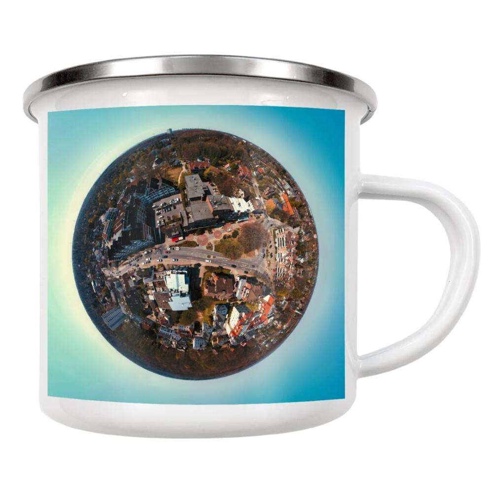Emaille Tasse "Reinbek Zentrum - Am Rosenplatz" artboxONE - Städte,Reise,Architektur,Reise / Länder