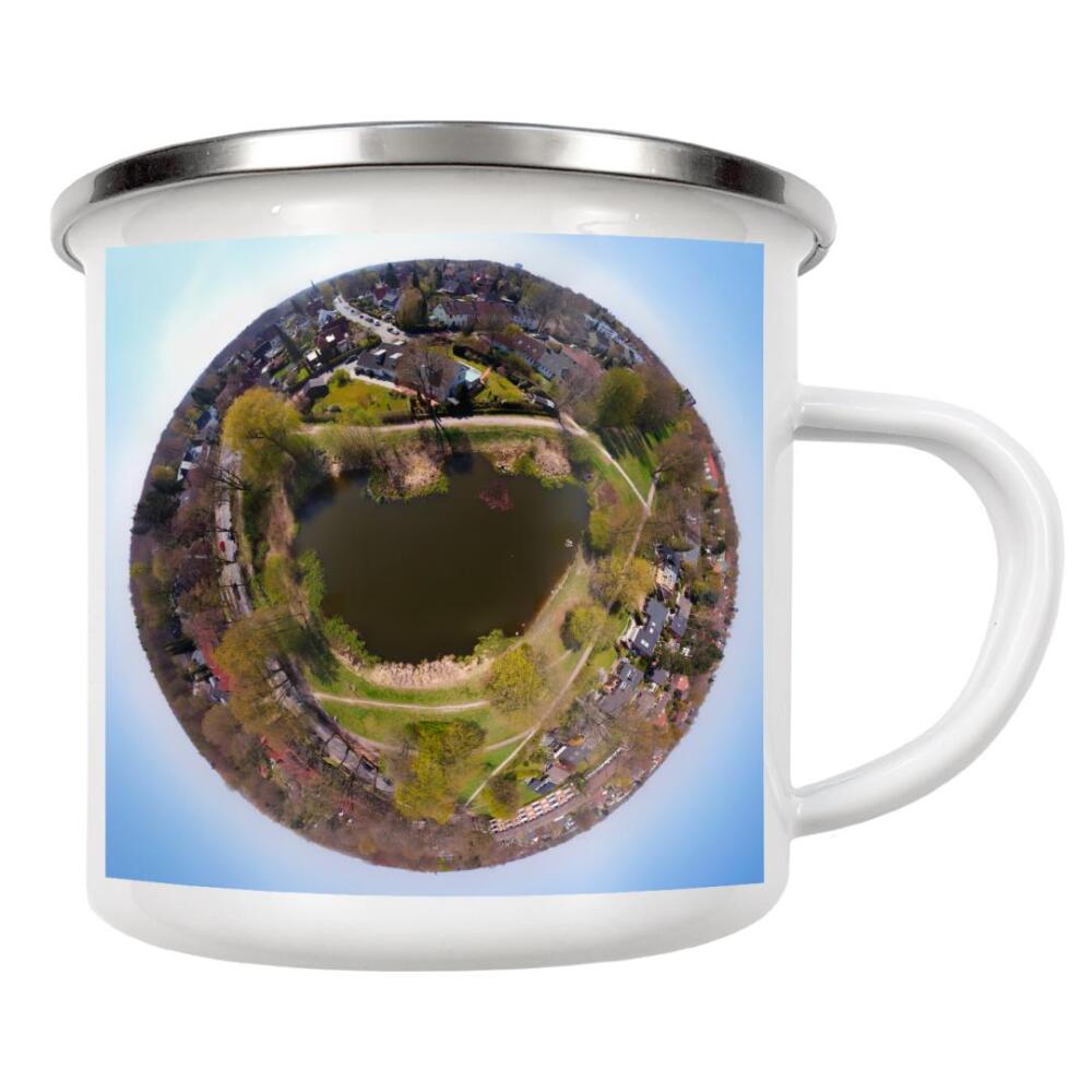 Emaille Tasse "Reinbek - Ententeich; medium high" artboxONE - Städte,Natur,Reise,Architektur,Reise / Länder