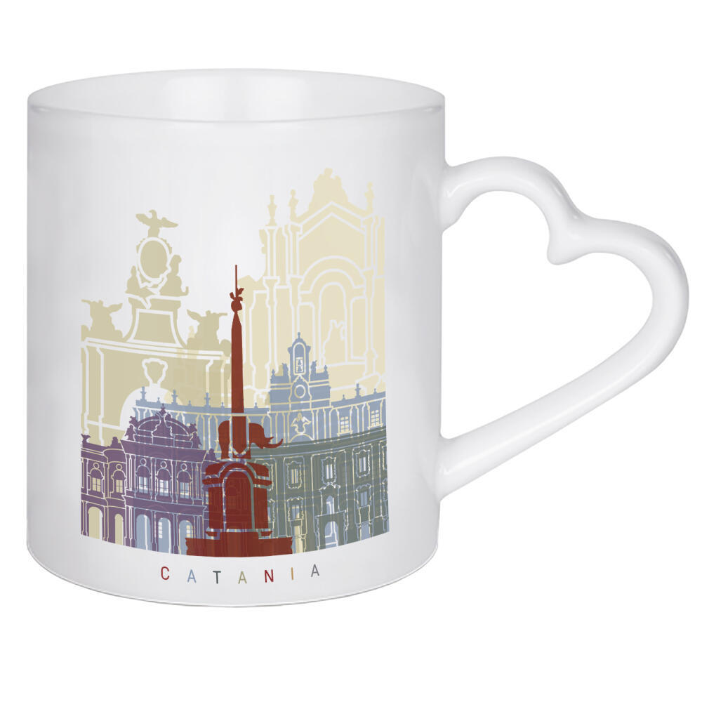 Herztasse "Catania skyline" artboxONE - Städte,Architektur