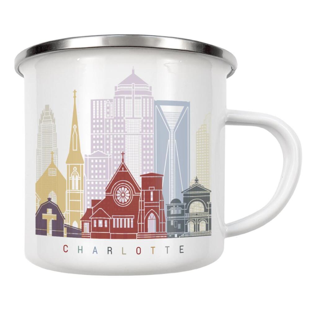Emaille Tasse "Charlotte skyline" artboxONE - Städte,Architektur