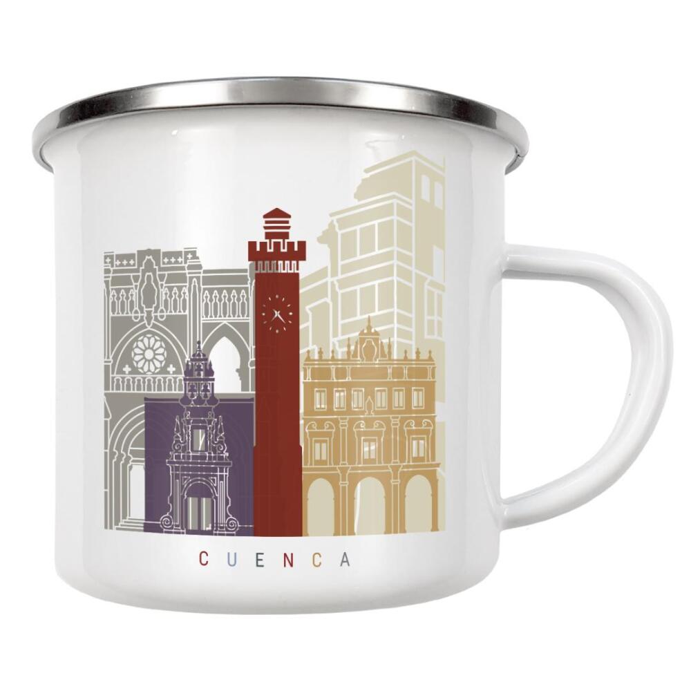 Emaille Tasse "Cuenca spain skyline" artboxONE - Städte,Architektur