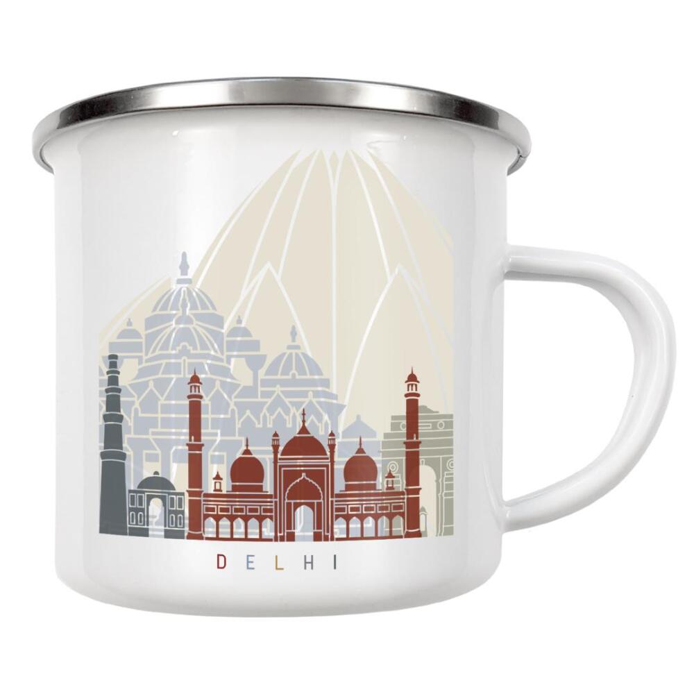 Emaille Tasse "Delhi skyline" artboxONE - Städte,Architektur