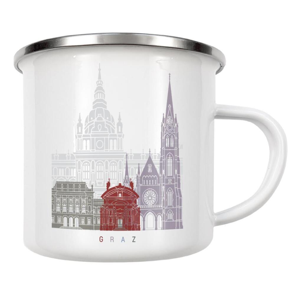 Emaille Tasse "Graz skyline" artboxONE - Städte,Architektur