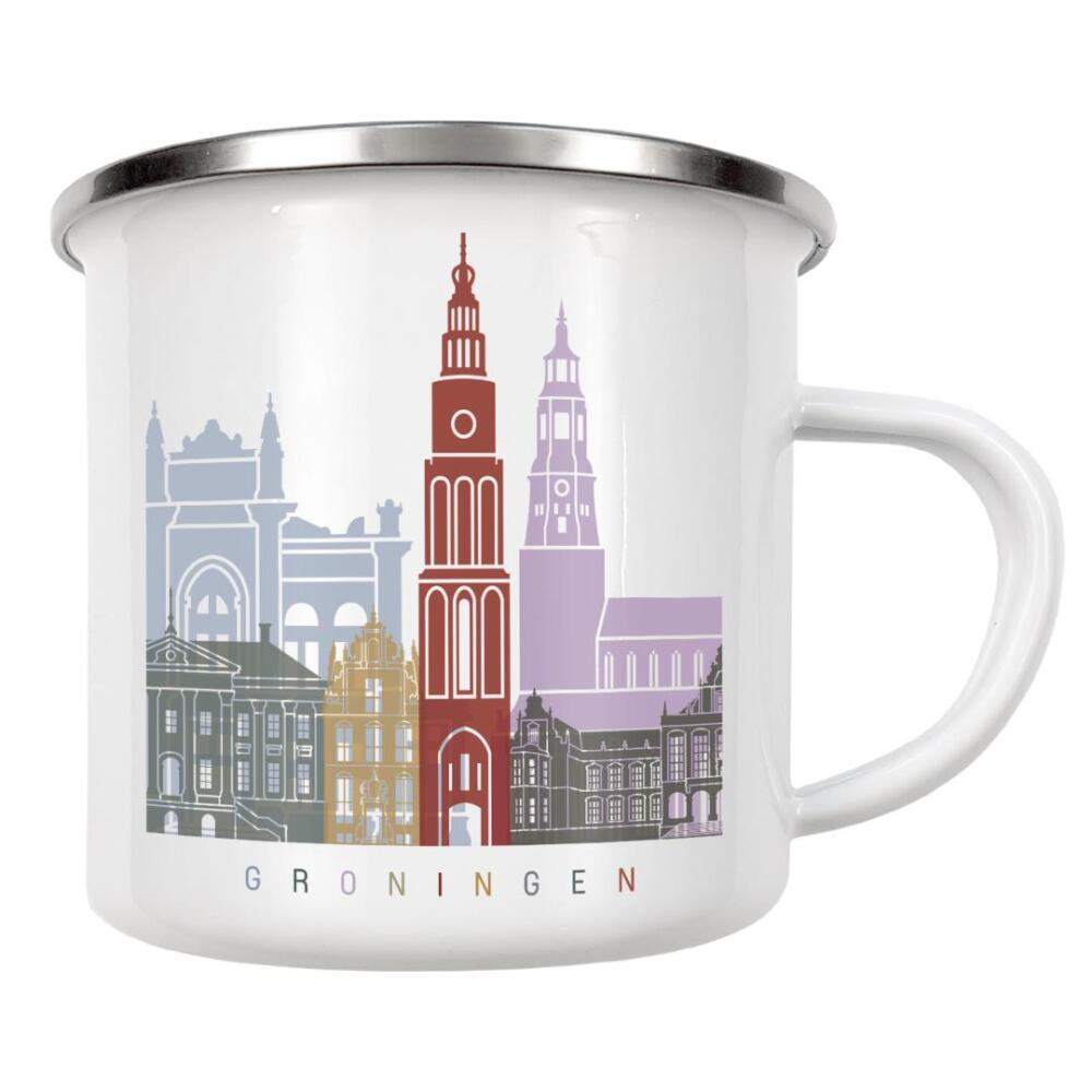 Emaille Tasse "Groningen skyline" artboxONE - Städte,Architektur