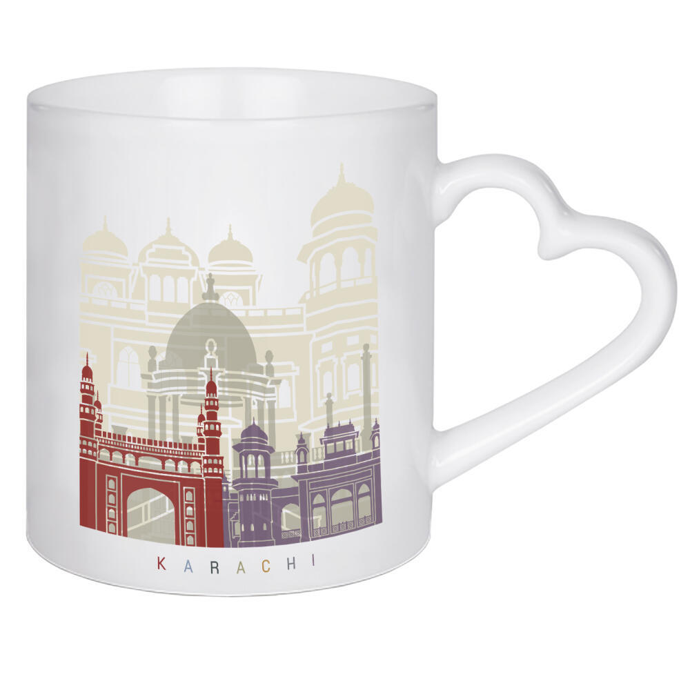 Herztasse "Karachi skyline" artboxONE - Städte,Architektur