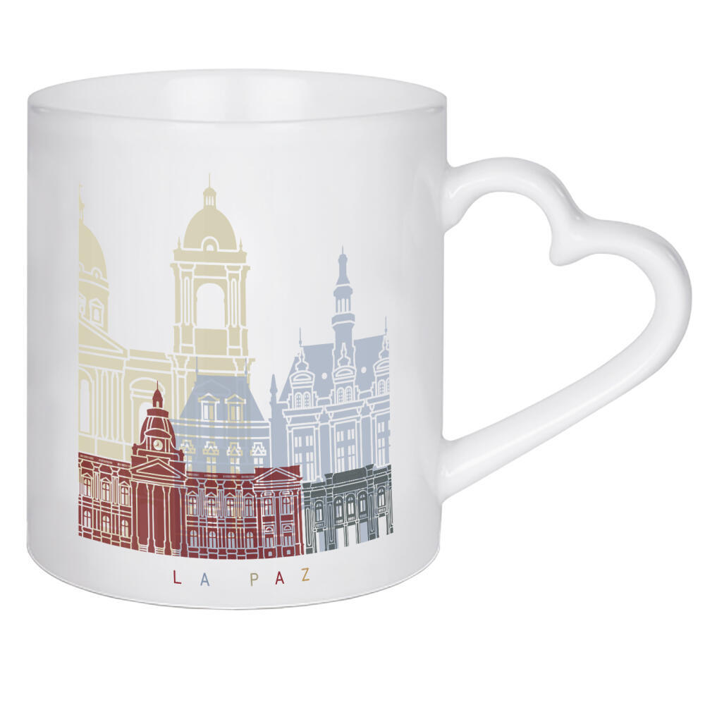 Herztasse "La Paz skyline" artboxONE - Städte,Architektur