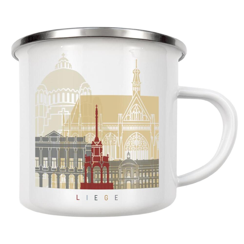 Emaille Tasse "Liege skyline" artboxONE - Städte,Architektur