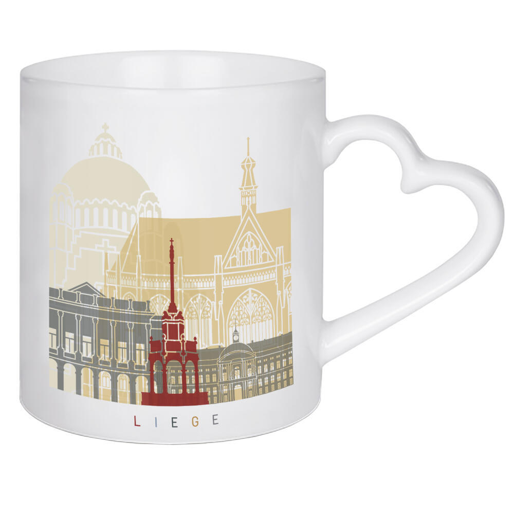 Herztasse "Liege skyline" artboxONE - Städte,Architektur
