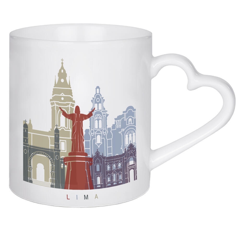 Herztasse "Lima skyline" artboxONE - Städte,Architektur