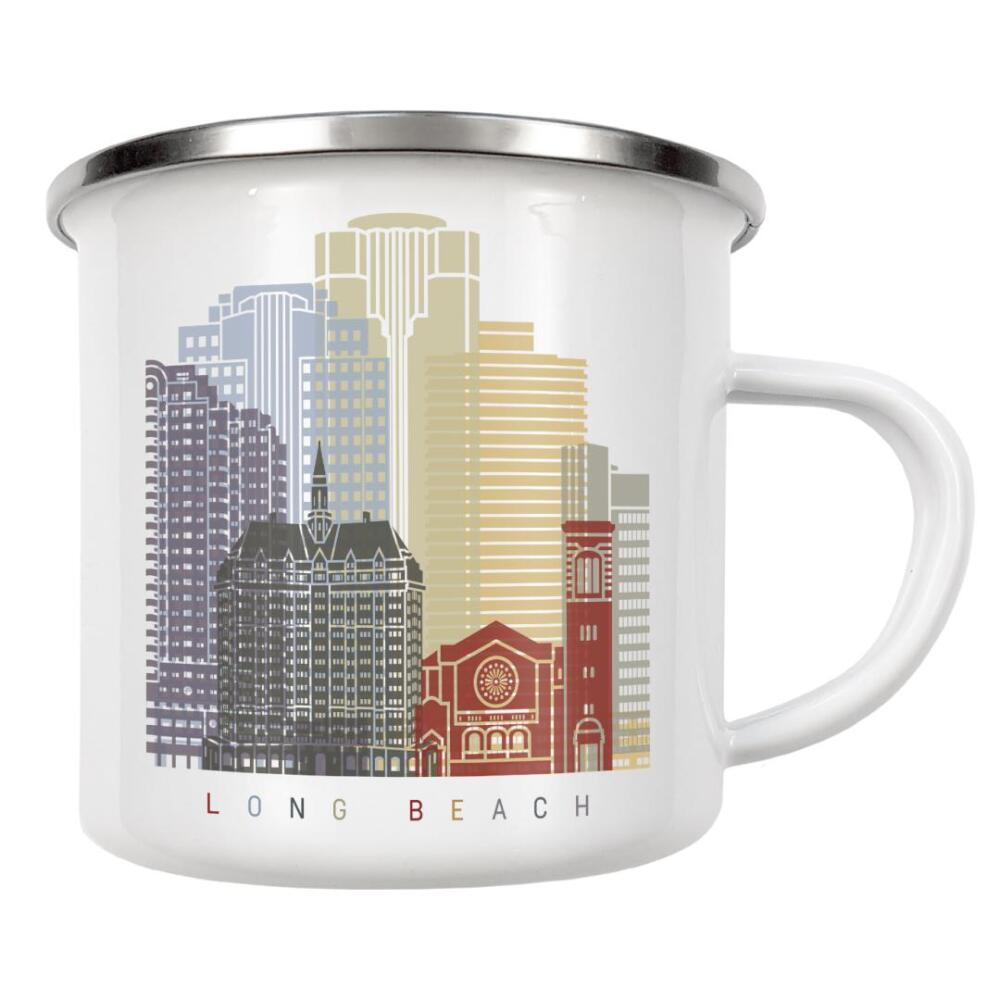 Emaille Tasse "Long Beach skyline" artboxONE - Städte,Architektur