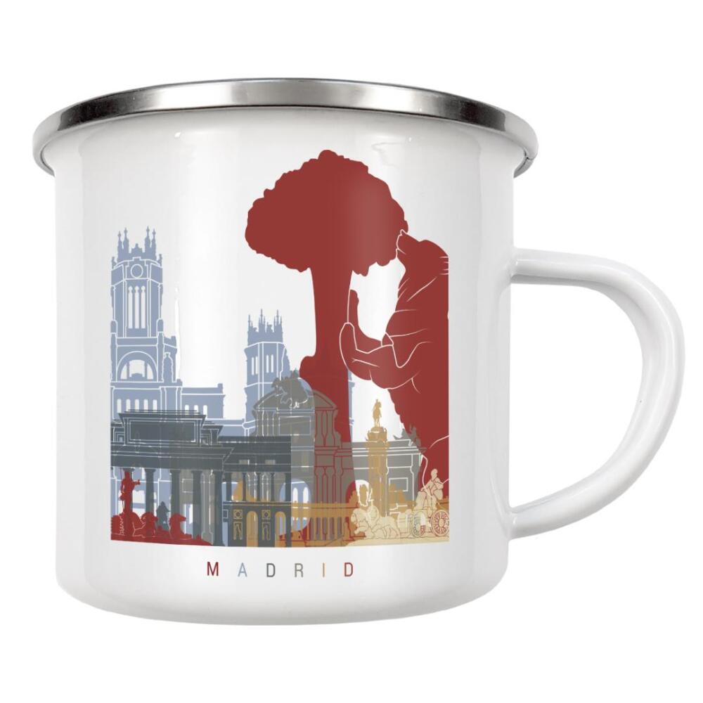 Emaille Tasse "Madrid skyline" artboxONE - Städte,Architektur
