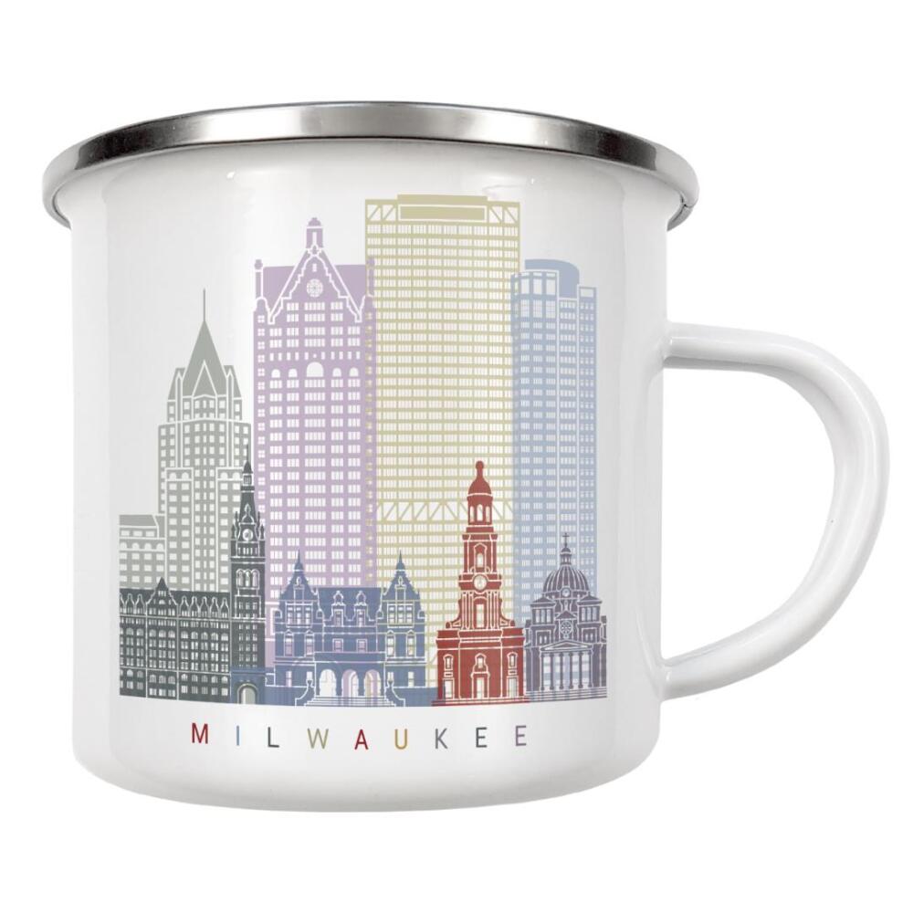 Emaille Tasse "Milwaukee skyline" artboxONE - Städte,Architektur