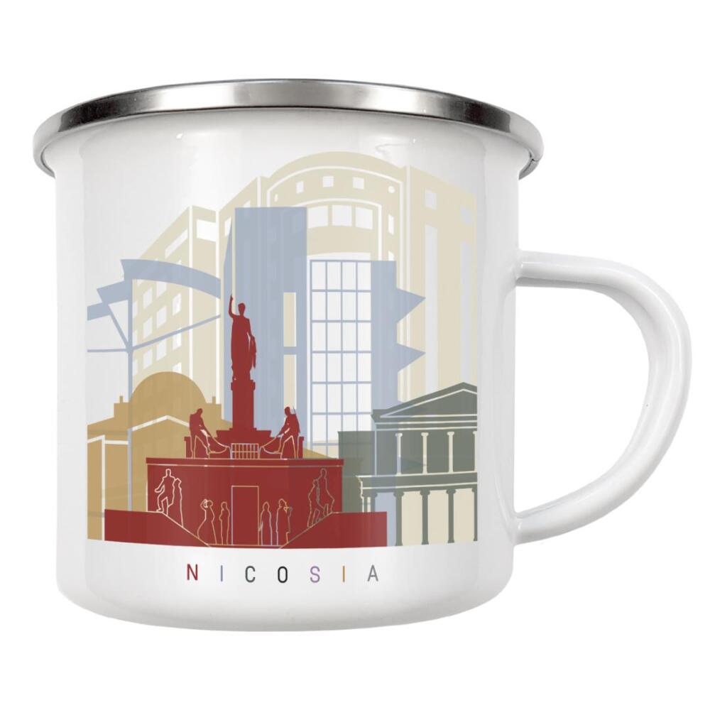 Emaille Tasse "Nicosia skyline" artboxONE - Städte,Architektur