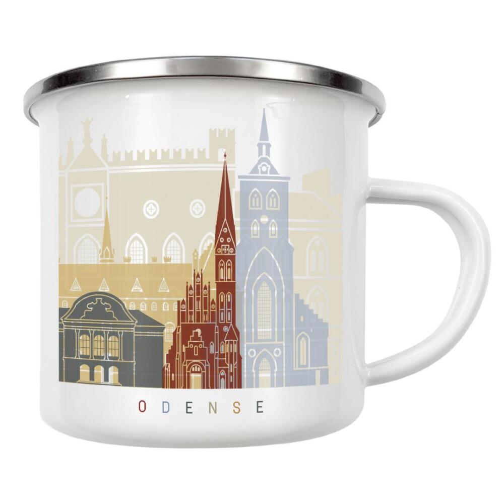 Emaille Tasse "Odense skyline" artboxONE - Städte,Architektur
