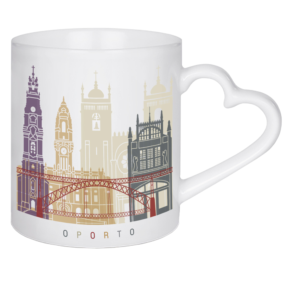 Herztasse "Oporto skyline-b" artboxONE - Städte,Architektur