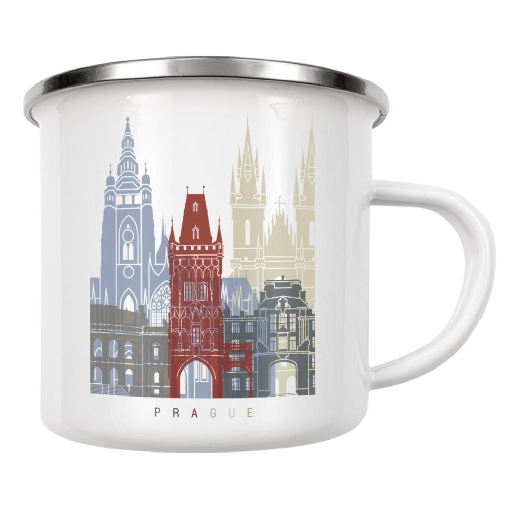 Emaille Tasse "Prague skyline-b" artboxONE - Städte,Architektur