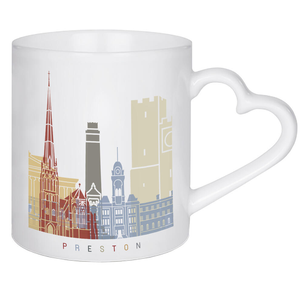Herztasse "Preston skyline" artboxONE - Städte,Architektur
