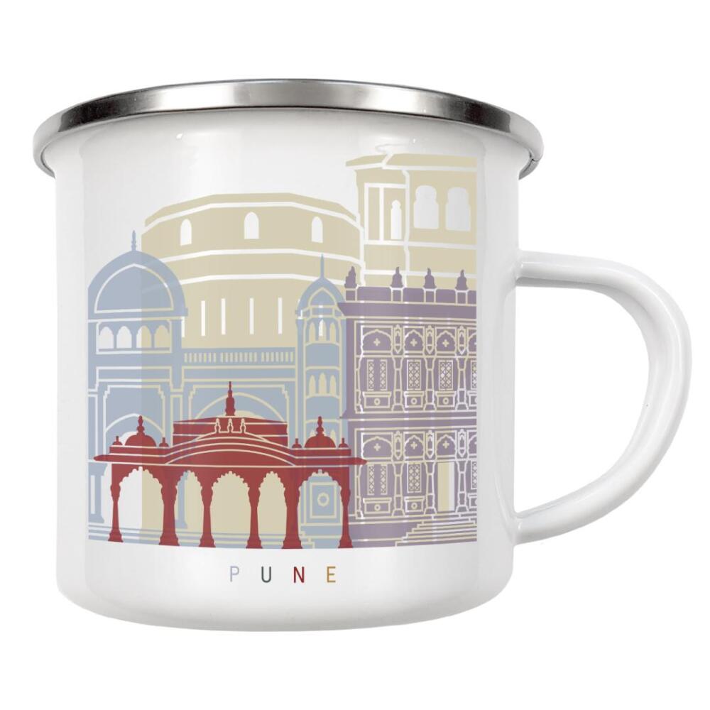 Emaille Tasse "Pune skyline" artboxONE - Städte,Architektur