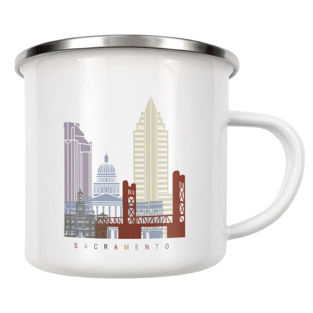 Emaille Tasse "Sacramento skyline" artboxONE - Städte,Architektur