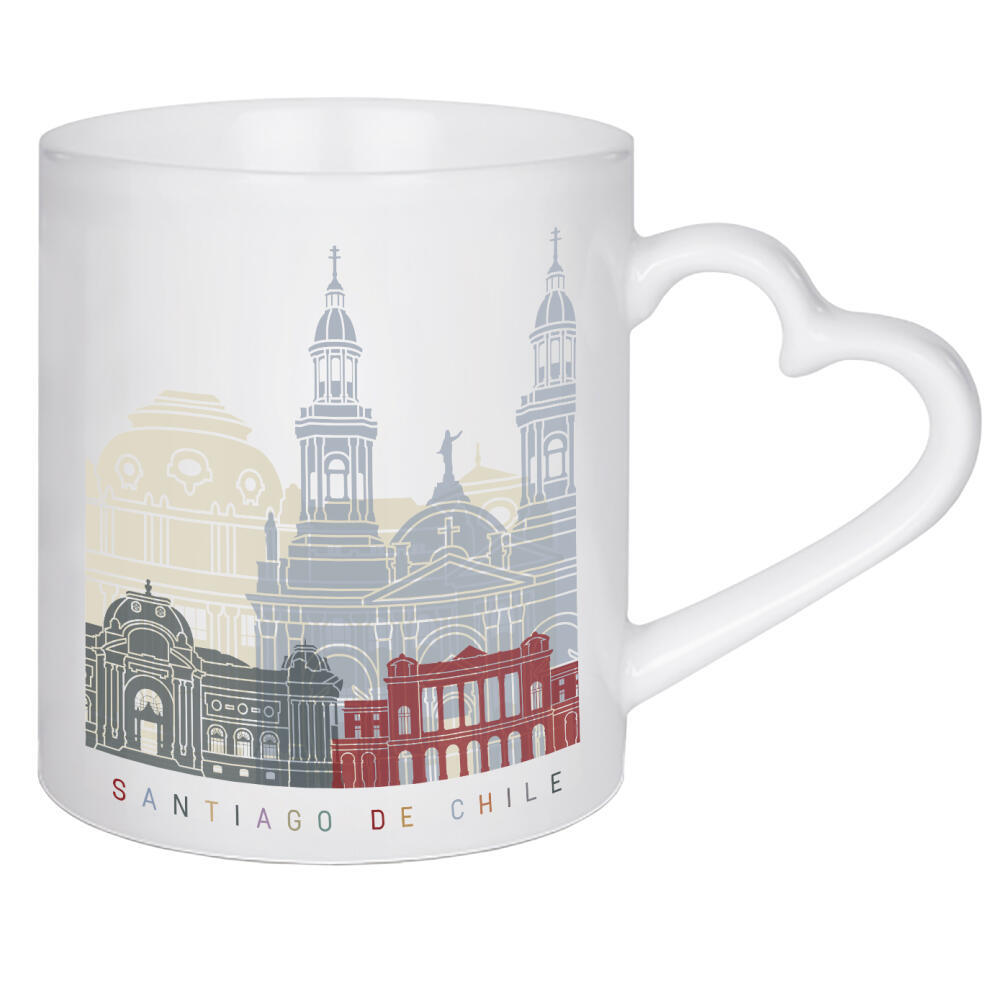 Herztasse "Santiago de Chile V3 skyline" artboxONE - Städte,Architektur